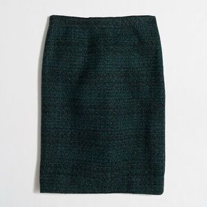 J. Crew Green Tweed Skirt (size 00)